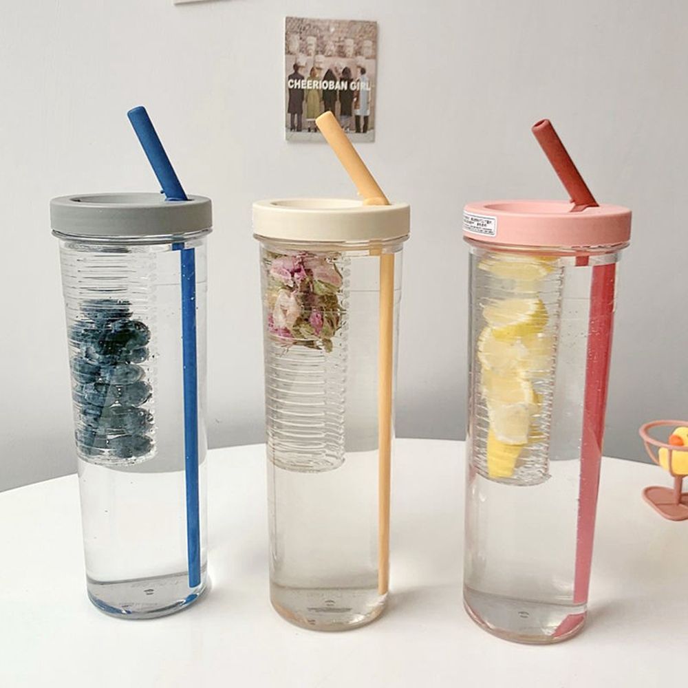 우유 차 여행 학교 Drinkware Foldable 짚 물 컵 커피 잔 필터 물 병 마시는 컵 투명